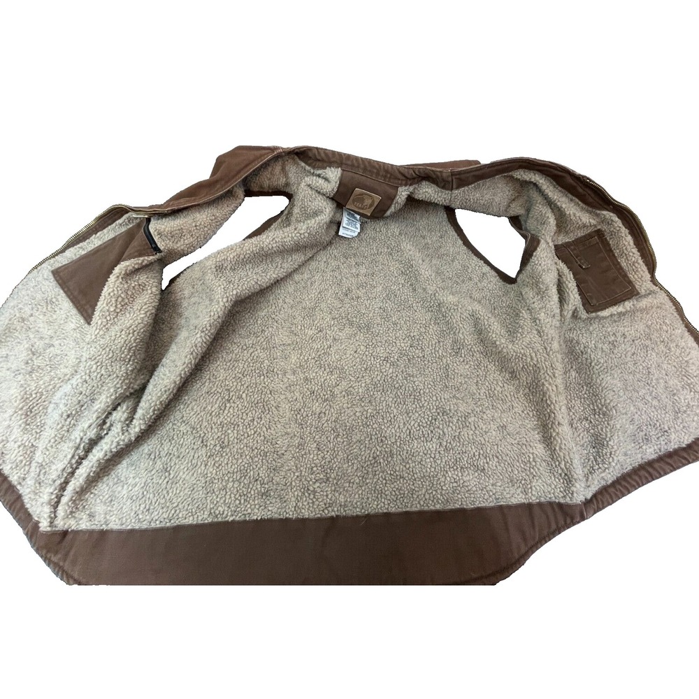 Berne Men's Canvas Sherpa Vest Size 2XL Brown Heavy Weight Barn Coat Workwear - Picture 4 of 11